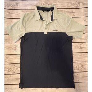 Travis Mathew Mens M Button Up Short Sleeve Cotton Blend Color Block